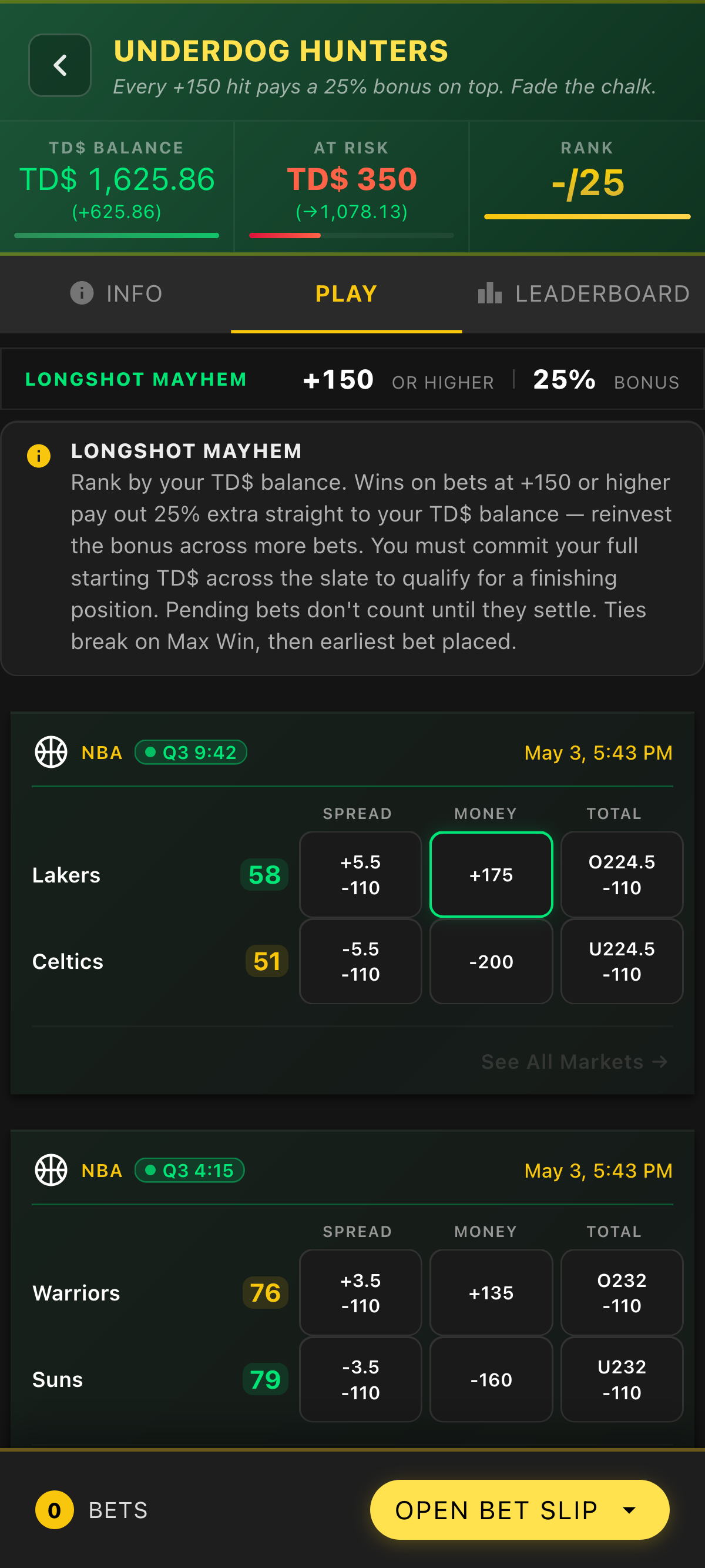 Longshot Mayhem game mode screen