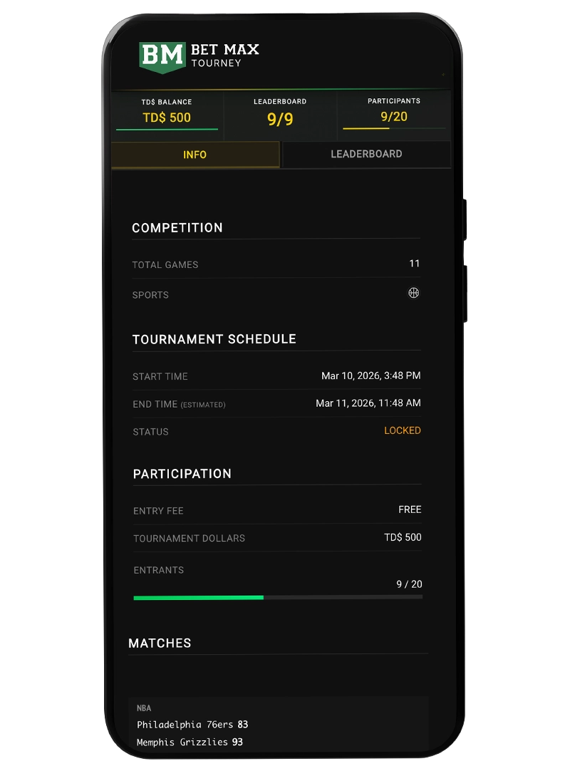 Bet Max Tourney app